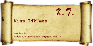 Kiss Tímea névjegykártya